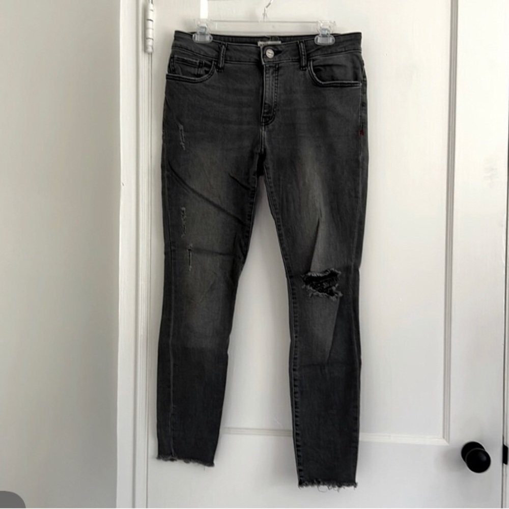 Warp+Weft Distressed JFK Skinny Jeans - 29x28